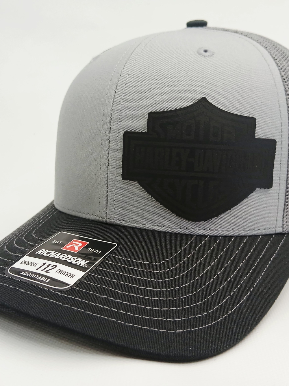 Harley-Davidson Gray and Black Mesh Back Trucker Hat
